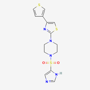 2-(4-((1H-imidazol-4-yl)sulfonyl)piperazin-1-yl)-4-(thiophen-3-yl)thiazole