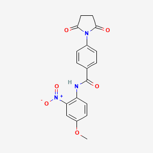 molecular formula C18H15N3O6 B2887754 4-(2,5-dioxopyrrolidin-1-yl)-N-(4-methoxy-2-nitrophenyl)benzamide CAS No. 330200-99-2