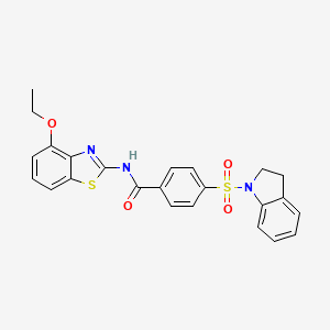 molecular formula C24H21N3O4S2 B2887756 N-(4-乙氧基苯并[d]噻唑-2-基)-4-(吲哚啉-1-基磺酰基)苯甲酰胺 CAS No. 394228-46-7