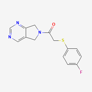 molecular formula C14H12FN3OS B2887757 2-((4-fluorophenyl)thio)-1-(5H-pyrrolo[3,4-d]pyrimidin-6(7H)-yl)ethanone CAS No. 1448121-79-6