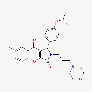 molecular formula C28H32N2O5 B2887760 1-(4-Isopropoxyphenyl)-7-methyl-2-(3-morpholinopropyl)-1,2-dihydrochromeno[2,3-c]pyrrole-3,9-dione CAS No. 893350-81-7