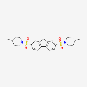 molecular formula C25H32N2O4S2 B2887762 2,7-双((4-甲基哌啶-1-基)磺酰基)-9H-芴 CAS No. 325695-60-1