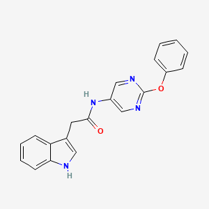 molecular formula C20H16N4O2 B2887769 2-(1H-indol-3-yl)-N-(2-phenoxypyrimidin-5-yl)acetamide CAS No. 1421524-48-2