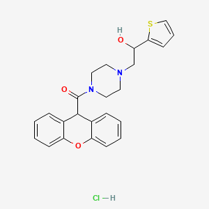 molecular formula C24H25ClN2O3S B2887770 (4-(2-hydroxy-2-(thiophen-2-yl)ethyl)piperazin-1-yl)(9H-xanthen-9-yl)methanone hydrochloride CAS No. 1351610-84-8