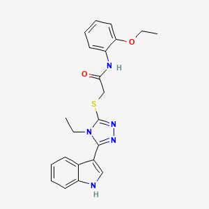 molecular formula C22H23N5O2S B2887771 N-(2-ethoxyphenyl)-2-((4-ethyl-5-(1H-indol-3-yl)-4H-1,2,4-triazol-3-yl)thio)acetamide CAS No. 852143-84-1