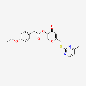 [6-[(4-Methylpyrimidin-2-yl)sulfanylmethyl]-4-oxopyran-3-yl] 2-(4-ethoxyphenyl)acetate