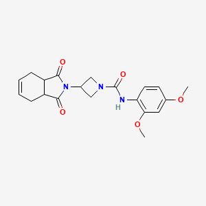 molecular formula C20H23N3O5 B2887779 N-(2,4-dimethoxyphenyl)-3-(1,3-dioxo-3a,4,7,7a-tetrahydro-1H-isoindol-2(3H)-yl)azetidine-1-carboxamide CAS No. 1798677-38-9