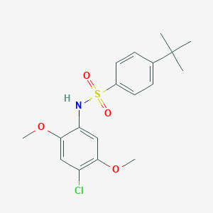 molecular formula C18H22ClNO4S B288778 4-tert-butyl-N-(4-chloro-2,5-dimethoxyphenyl)benzenesulfonamide 