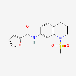 molecular formula C15H16N2O4S B2887783 N-(1-methylsulfonyl-3,4-dihydro-2H-quinolin-7-yl)furan-2-carboxamide CAS No. 946224-68-6