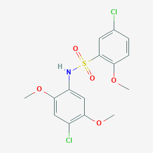 molecular formula C15H15Cl2NO5S B288779 5-chloro-N-(4-chloro-2,5-dimethoxyphenyl)-2-methoxybenzenesulfonamide 