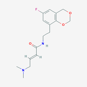 molecular formula C16H21FN2O3 B2887821 (E)-4-(Dimethylamino)-N-[2-(6-fluoro-4H-1,3-benzodioxin-8-yl)ethyl]but-2-enamide CAS No. 2411338-23-1