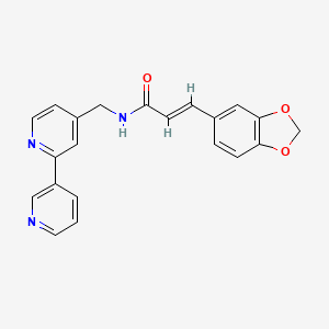 molecular formula C21H17N3O3 B2887823 (E)-N-([2,3'-bipyridin]-4-ylmethyl)-3-(benzo[d][1,3]dioxol-5-yl)acrylamide CAS No. 2035007-81-7