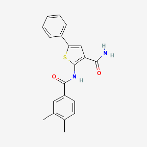 molecular formula C20H18N2O2S B2887828 2-(3,4-Dimethylbenzamido)-5-phenylthiophene-3-carboxamide CAS No. 941993-88-0