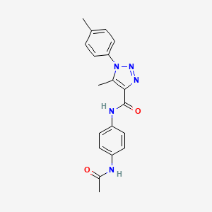 molecular formula C19H19N5O2 B2887832 N-(4-acetamidophenyl)-5-methyl-1-(4-methylphenyl)triazole-4-carboxamide CAS No. 871323-08-9