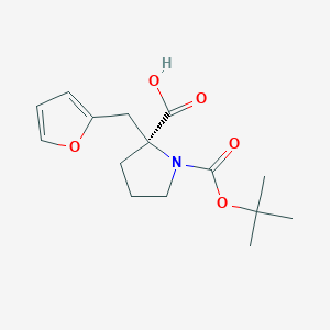 molecular formula C15H21NO5 B2887840 Boc-(S)-alpha-(2-furanylmethyl)-proline CAS No. 1217622-28-0