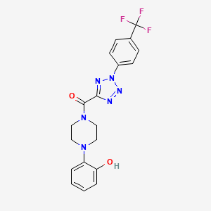 molecular formula C19H17F3N6O2 B2887842 (4-(2-羟苯基)哌嗪-1-基)(2-(4-(三氟甲基)苯基)-2H-四唑-5-基)甲酮 CAS No. 1396865-22-7