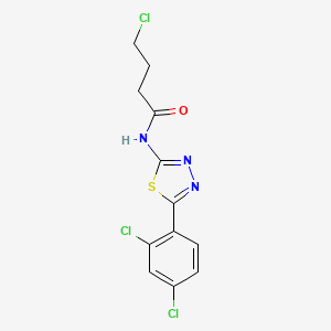 molecular formula C12H10Cl3N3OS B2887846 4-chloro-N-[5-(2,4-dichlorophenyl)-1,3,4-thiadiazol-2-yl]butanamide CAS No. 392244-77-8