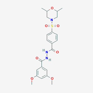 molecular formula C22H27N3O7S B2887853 N'-{4-[(2,6-dimethylmorpholin-4-yl)sulfonyl]benzoyl}-3,5-dimethoxybenzohydrazide CAS No. 391896-76-7