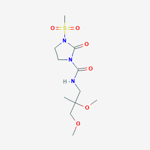molecular formula C11H21N3O6S B2887858 N-(2,3-dimethoxy-2-methylpropyl)-3-(methylsulfonyl)-2-oxoimidazolidine-1-carboxamide CAS No. 2034540-52-6