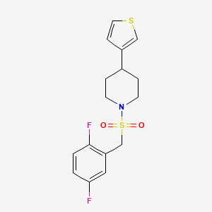 molecular formula C16H17F2NO2S2 B2887859 1-((2,5-二氟苄基)磺酰基)-4-(噻吩-3-基)哌啶 CAS No. 1396852-17-7