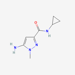 molecular formula C8H12N4O B2887861 5-amino-N-cyclopropyl-1-methyl-1H-pyrazole-3-carboxamide CAS No. 1856095-16-3