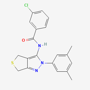 molecular formula C20H18ClN3OS B2887872 3-氯-N-(2-(3,5-二甲苯基)-4,6-二氢-2H-噻吩并[3,4-c]吡唑-3-基)苯甲酰胺 CAS No. 396720-03-9