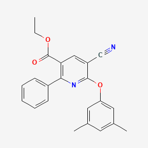 Ethyl 5-cyano-6-(3,5-dimethylphenoxy)-2-phenylnicotinate