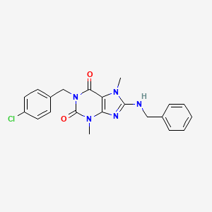 molecular formula C21H20ClN5O2 B2887884 8-(benzylamino)-1-(4-chlorobenzyl)-3,7-dimethyl-1H-purine-2,6(3H,7H)-dione CAS No. 368838-79-3