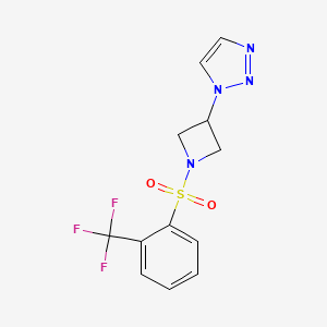 1-(1-((2-(trifluoromethyl)phenyl)sulfonyl)azetidin-3-yl)-1H-1,2,3-triazole