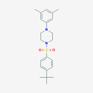 molecular formula C22H30N2O2S B288790 1-[(4-Tert-butylphenyl)sulfonyl]-4-(3,5-dimethylphenyl)piperazine 