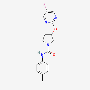 molecular formula C16H17FN4O2 B2887903 3-((5-fluoropyrimidin-2-yl)oxy)-N-(p-tolyl)pyrrolidine-1-carboxamide CAS No. 2034327-15-4
