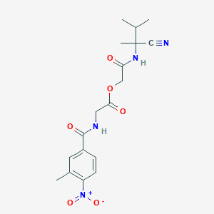 molecular formula C18H22N4O6 B2887905 [(1-Cyano-1,2-dimethylpropyl)carbamoyl]methyl 2-[(3-methyl-4-nitrophenyl)formamido]acetate CAS No. 877974-25-9