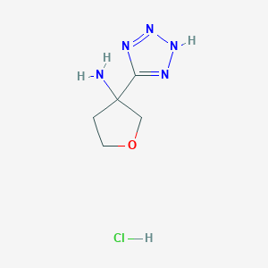 molecular formula C5H10ClN5O B2887911 3-(2H-Tetrazol-5-yl)oxolan-3-amine;hydrochloride CAS No. 2375272-88-9
