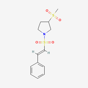 molecular formula C13H17NO4S2 B2887913 (E)-3-(methylsulfonyl)-1-(styrylsulfonyl)pyrrolidine CAS No. 1448140-04-2