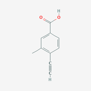 molecular formula C10H8O2 B2887917 4-Ethynyl-3-methylbenzoic acid CAS No. 1357281-69-6