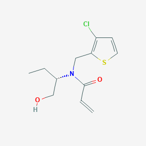 molecular formula C12H16ClNO2S B2887920 N-[(3-Chlorothiophen-2-yl)methyl]-N-[(2S)-1-hydroxybutan-2-yl]prop-2-enamide CAS No. 2411177-93-8