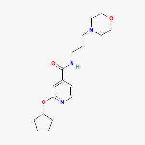 molecular formula C18H27N3O3 B2887923 2-(cyclopentyloxy)-N-(3-morpholinopropyl)isonicotinamide CAS No. 2034298-18-3