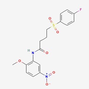 molecular formula C17H17FN2O6S B2887924 4-((4-fluorophenyl)sulfonyl)-N-(2-methoxy-5-nitrophenyl)butanamide CAS No. 941987-69-5