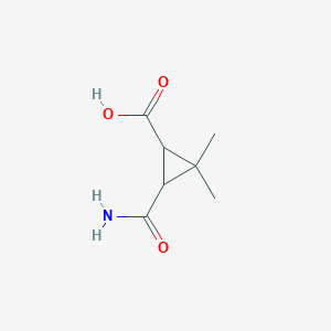 molecular formula C7H11NO3 B2887929 3-Carbamoyl-2,2-dimethylcyclopropanecarboxylic acid CAS No. 1343350-23-1