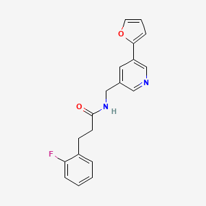 molecular formula C19H17FN2O2 B2887939 3-(2-氟苯基)-N-((5-(呋喃-2-基)吡啶-3-基)甲基)丙酰胺 CAS No. 2034537-12-5