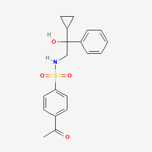 molecular formula C19H21NO4S B2887948 4-acetyl-N-(2-cyclopropyl-2-hydroxy-2-phenylethyl)benzenesulfonamide CAS No. 1421525-41-8