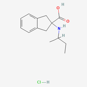 2-(Butan-2-ylamino)-1,3-dihydroindene-2-carboxylic acid;hydrochloride