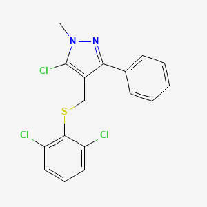 5-chloro-4-{[(2,6-dichlorophenyl)sulfanyl]methyl}-1-methyl-3-phenyl-1H-pyrazole