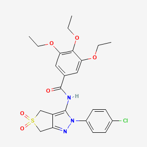 molecular formula C24H26ClN3O6S B2887974 N-[2-(4-氯苯基)-5,5-二氧代-4,6-二氢噻并[3,4-c]吡唑-3-基]-3,4,5-三乙氧基苯甲酰胺 CAS No. 449791-49-5