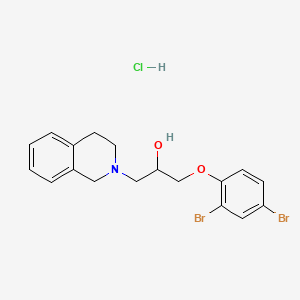 molecular formula C18H20Br2ClNO2 B2887990 1-(2,4-dibromophenoxy)-3-(3,4-dihydroisoquinolin-2(1H)-yl)propan-2-ol hydrochloride CAS No. 1185015-48-8