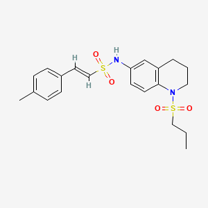 molecular formula C21H26N2O4S2 B2887991 (E)-N-(1-(丙磺酰基)-1,2,3,4-四氢喹啉-6-基)-2-(对甲苯基)乙烯磺酰胺 CAS No. 1396890-42-8