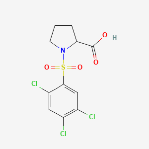 molecular formula C11H10Cl3NO4S B2887998 1-[(2,4,5-三氯苯基)磺酰基]-2-吡咯烷羧酸 CAS No. 251097-12-8