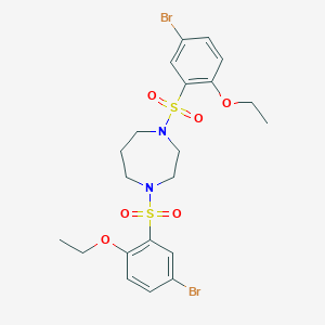 molecular formula C21H26Br2N2O6S2 B288800 1,4-Bis[(5-bromo-2-ethoxyphenyl)sulfonyl]-1,4-diazepane 
