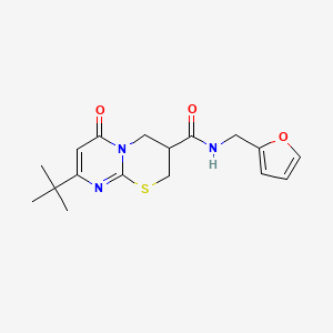 molecular formula C17H21N3O3S B2888000 8-(tert-butyl)-N-(furan-2-ylmethyl)-6-oxo-2,3,4,6-tetrahydropyrimido[2,1-b][1,3]thiazine-3-carboxamide CAS No. 1421505-54-5