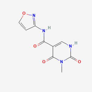 molecular formula C9H8N4O4 B2888015 N-(isoxazol-3-yl)-3-methyl-2,4-dioxo-1,2,3,4-tetrahydropyrimidine-5-carboxamide CAS No. 1351662-16-2